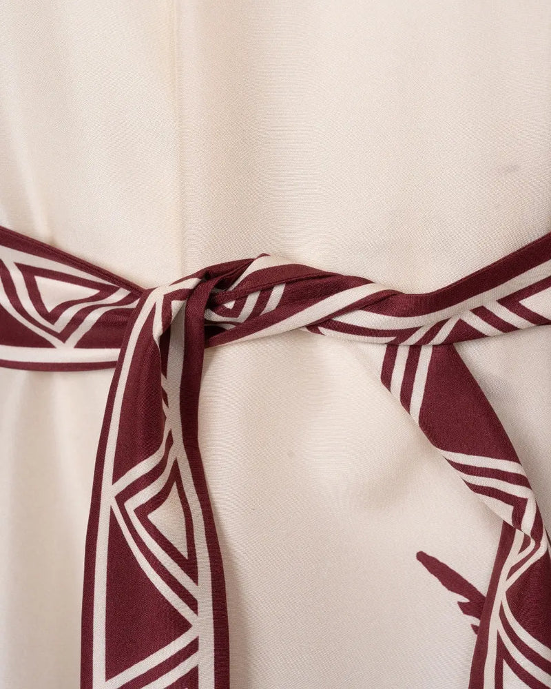 La DoubleJ Cerere belted printed silk-voile maxi dress thumbnail