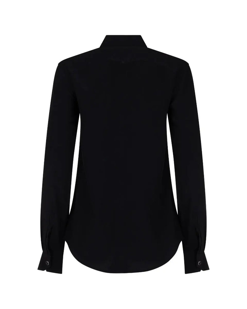 Saint Laurent "Palladium" bead-button black silk shirt thumbnail