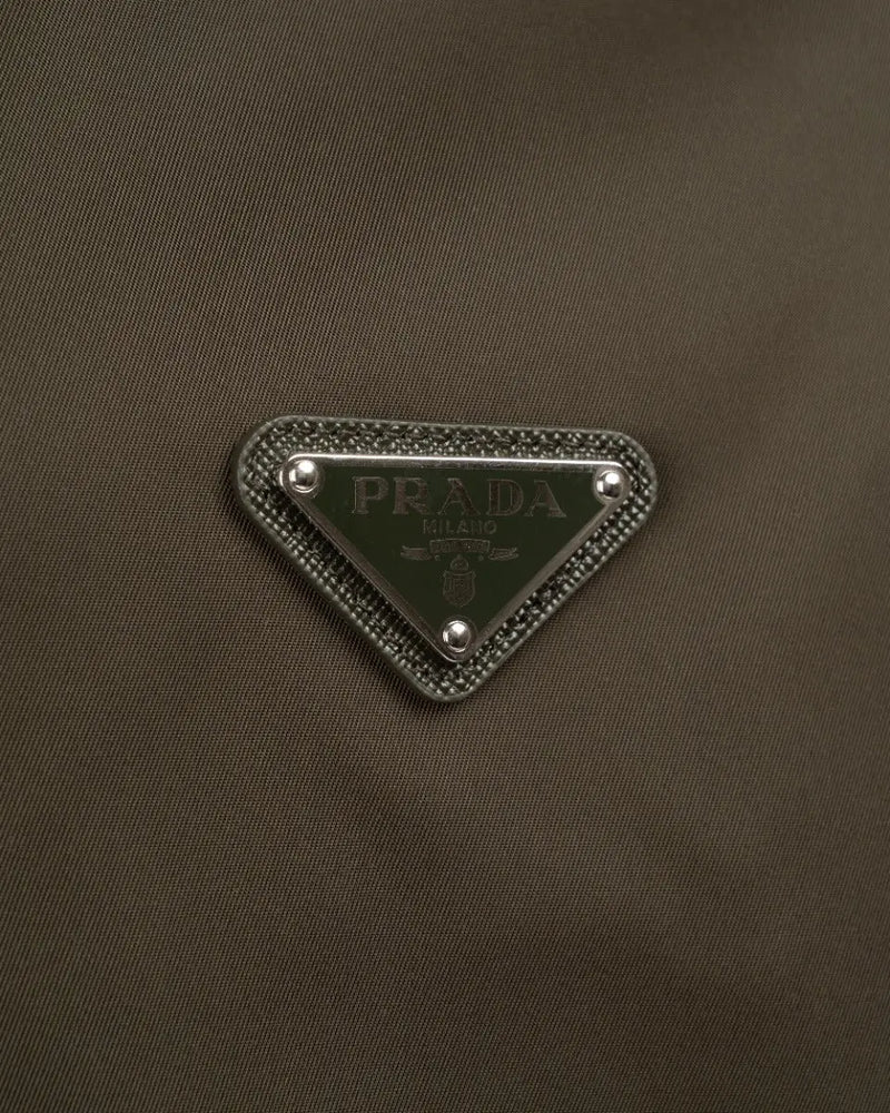 Prada chest logo-plaque nylon padded bomber jacket thumbnail
