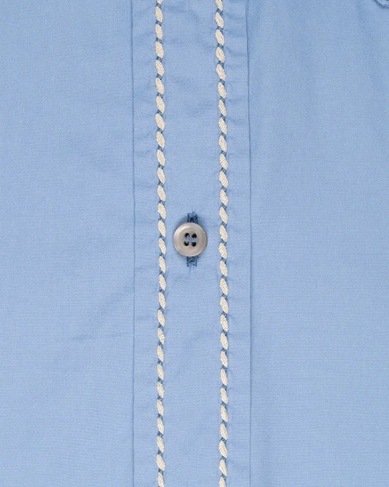 Prada contrast-stitching poplin blue button-up shirt thumbnail