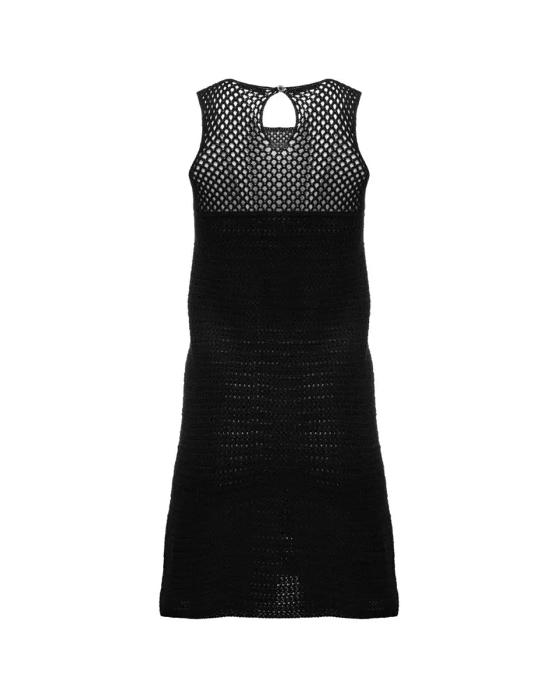 Prada crochet knit small black dress thumbnail