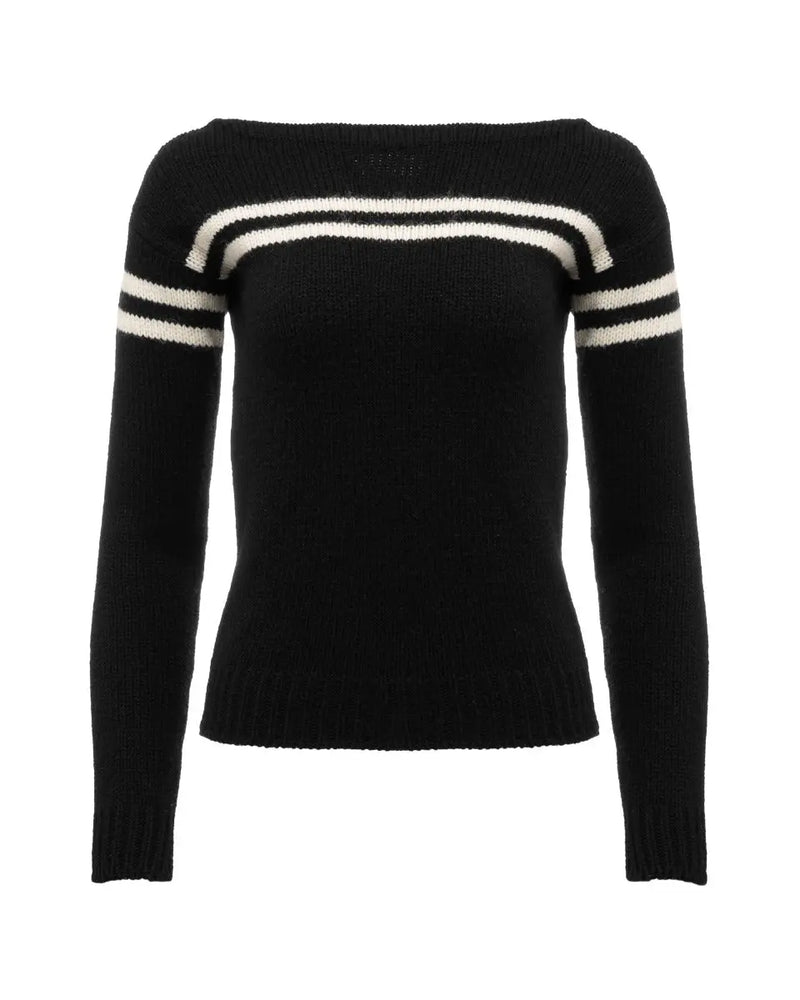 Saint Laurent black two-striped sweater thumbnail