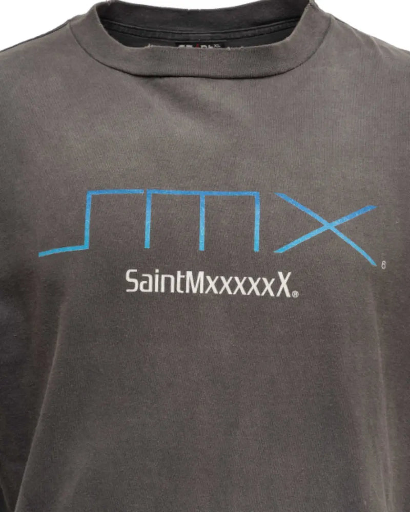 Saint Michael SM6 PlayStation 2 logo washed grey t-shirt thumbnail