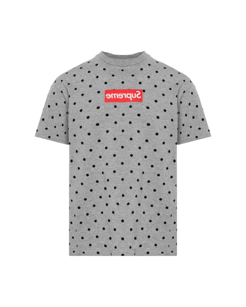 Supreme x COMME des GARÇONS SHIRT Polka Dot box logo grey t-shirt thumbnail
