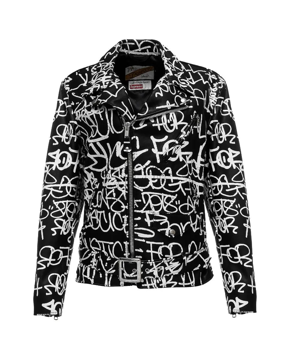 Supreme x COMME des GARÇONS SHIRT x Schott Perfecto graffiti