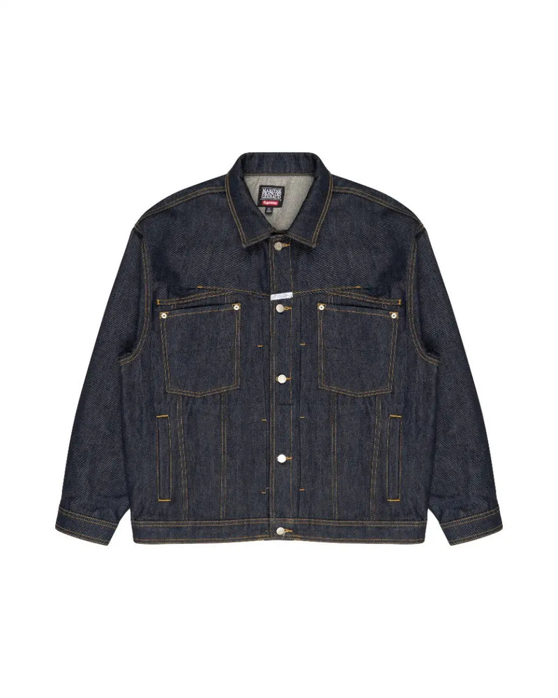 Supreme x Marithé + François Girbaud X-SEAM Indigo denim trucker jacket thumbnail
