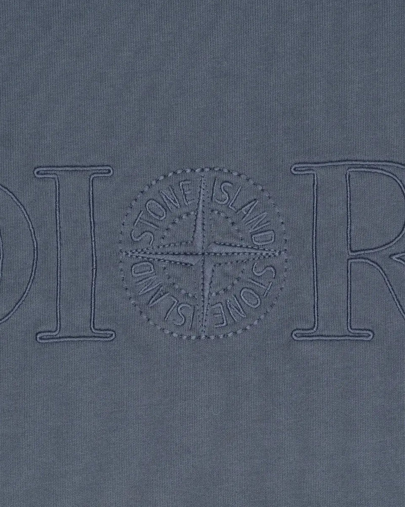 Dior x Stone Island oversized compass logo grayish blue t-shirt thumbnail
