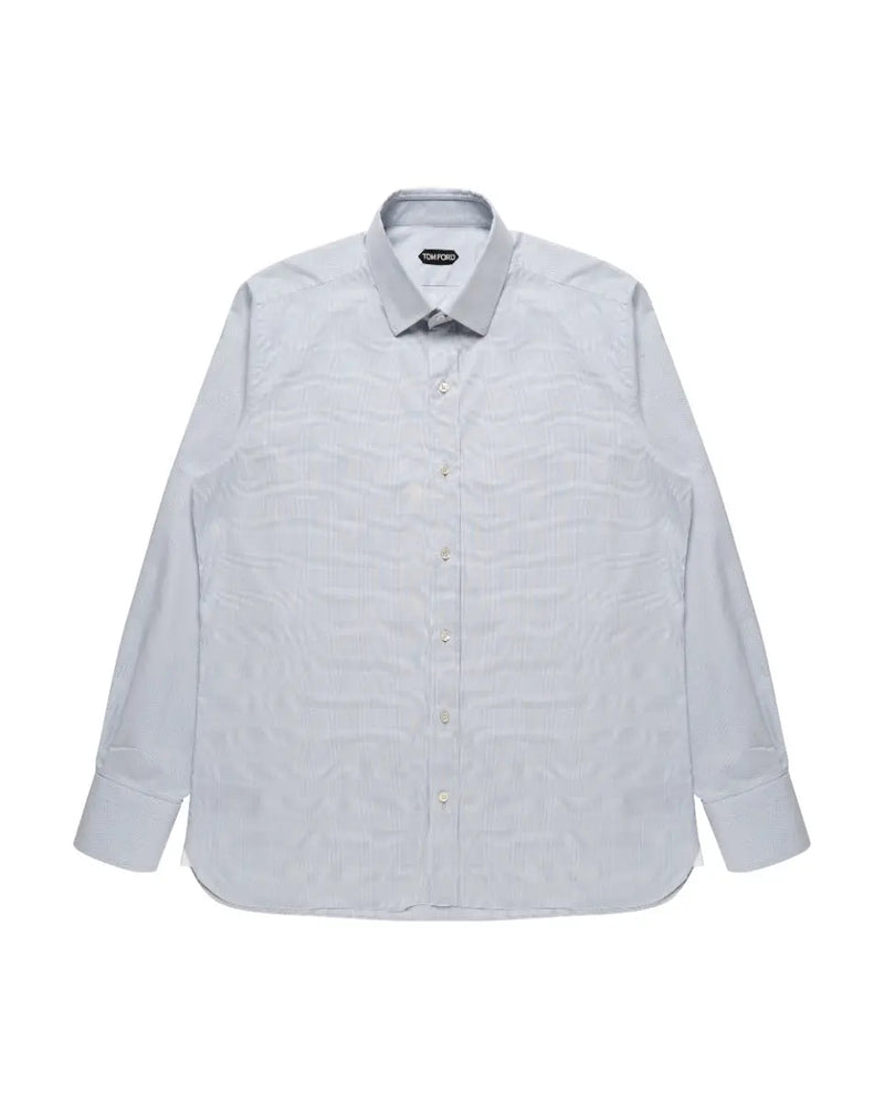 Tom Ford "Prince of Wales" Cutaway-collar poplin button-up shirt thumbnail