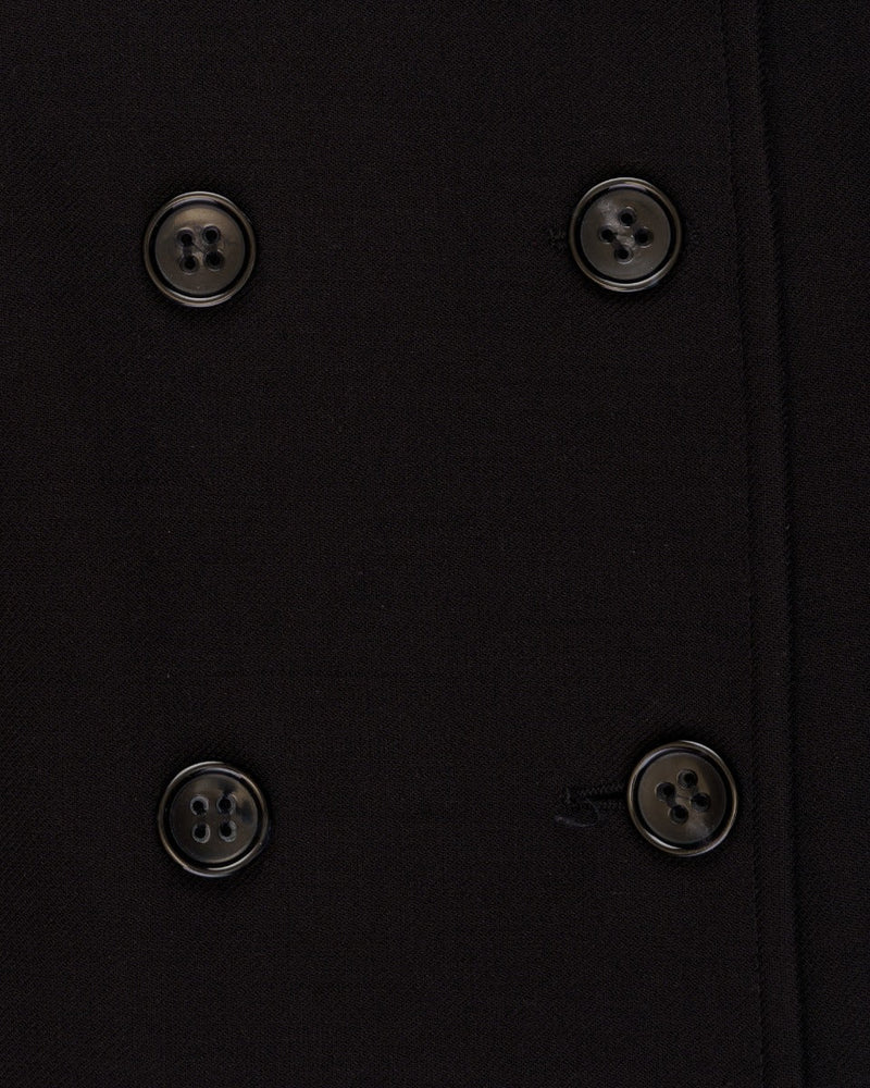 Valentino RED double-breasted stretch cotton black coat thumbnail