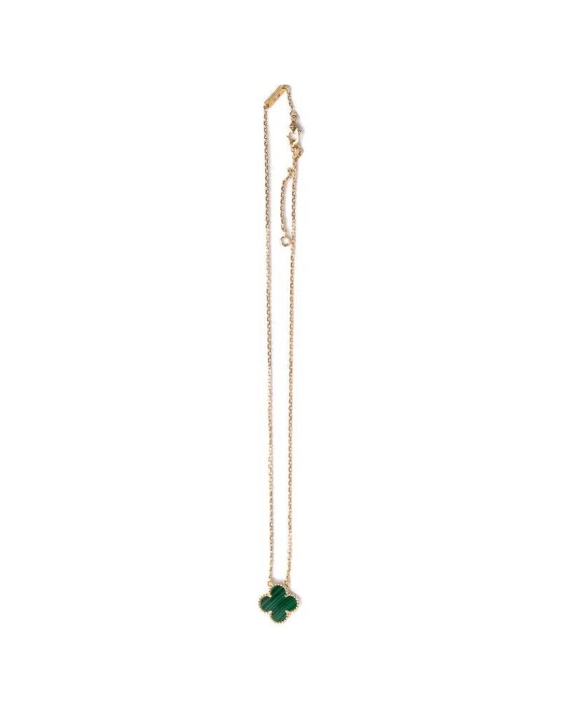 Van Cleef & Arpels Vintage Alhambra malachite pendant necklace thumbnail