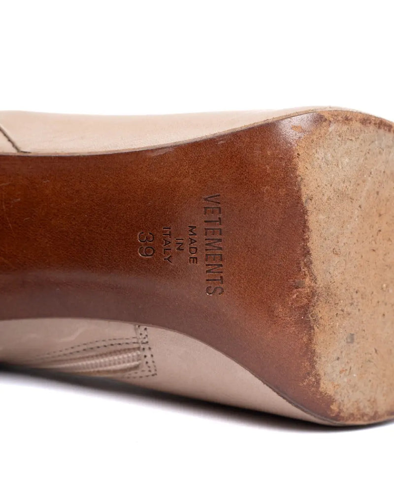 Vetements Reflector leather ankle beige boots thumbnail