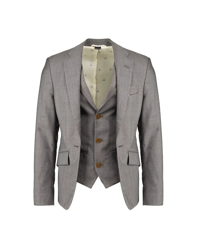 Vivienne Westwood Man Charcoal wool peak label sport blazer 2-set blazer jacket thumbnail
