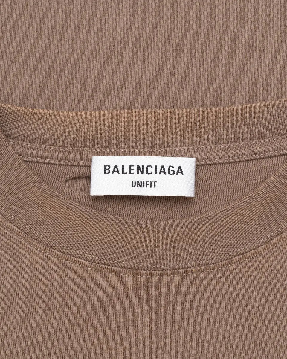 Balenciaga Unifit Caps Logo distressed oversized brown t-shirt