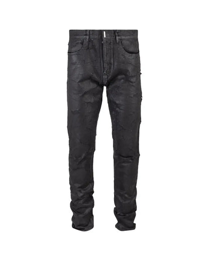 Givenchy black paint crackled jeans Givenchy