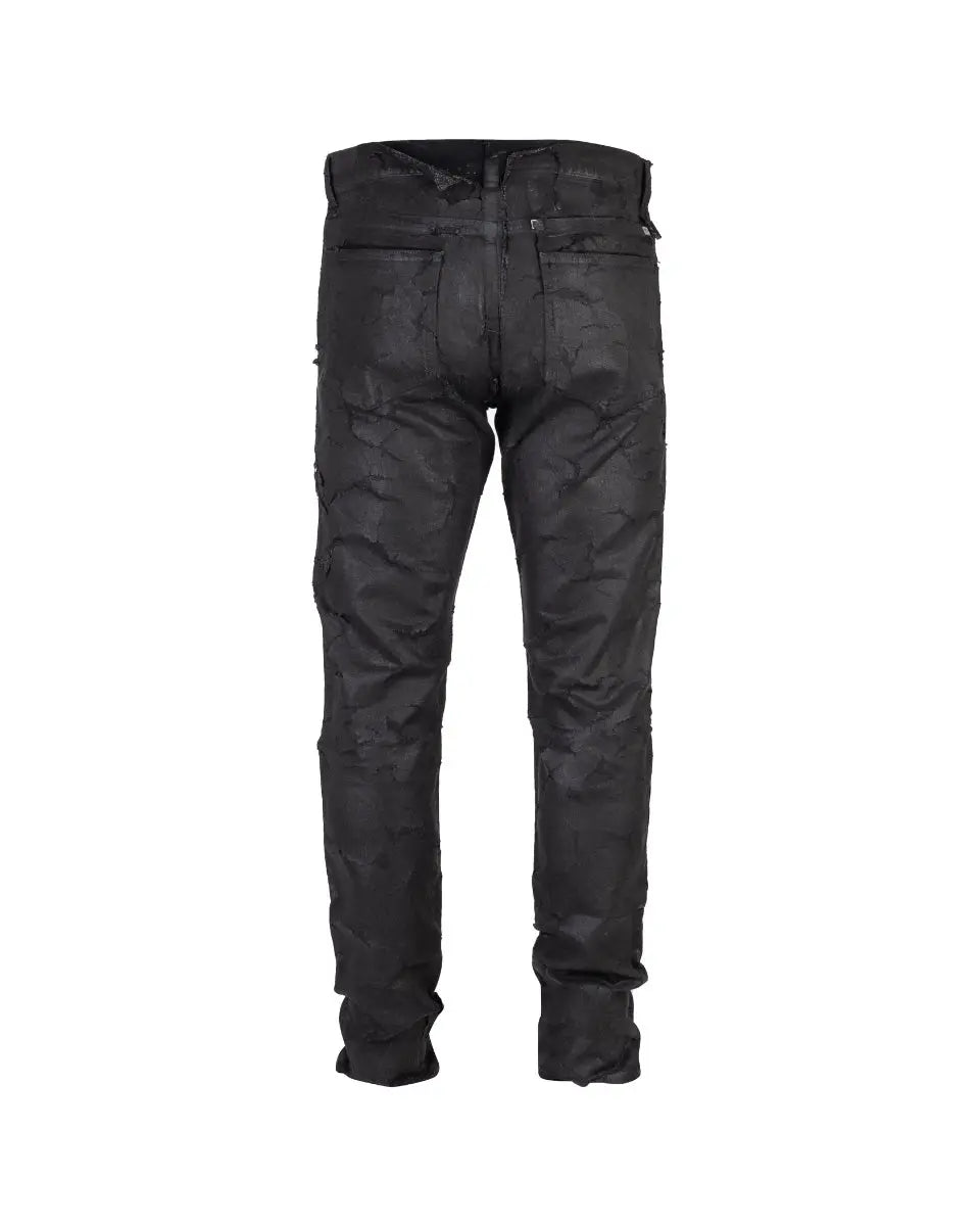 Givenchy black paint crackled jeans