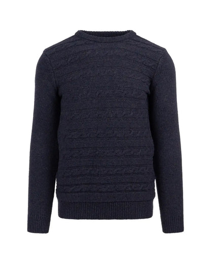 Raf Simons "RIOT! RIOT! RIOT!" cable woven navy crewneck sweater Raf Simons