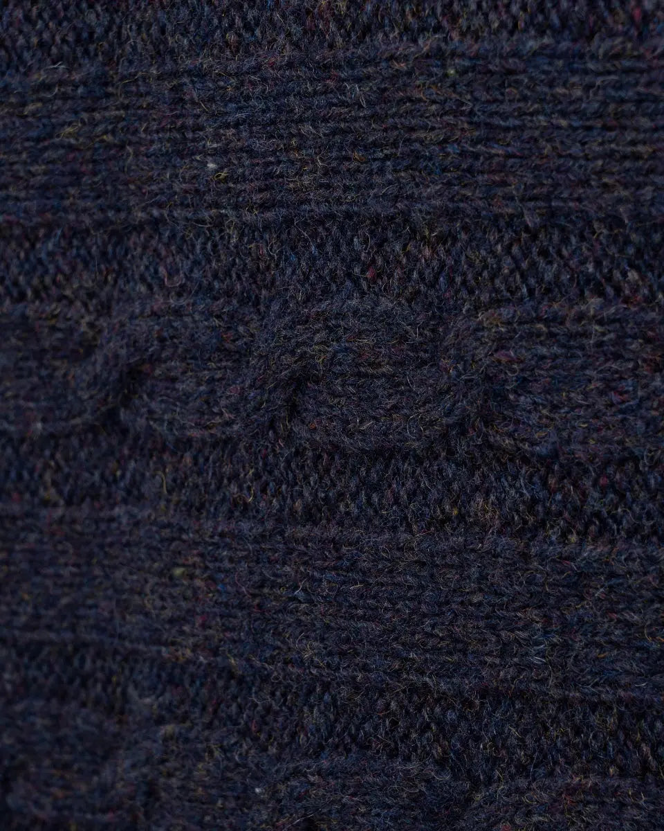 Raf Simons "RIOT! RIOT! RIOT!" cable woven navy crewneck sweater