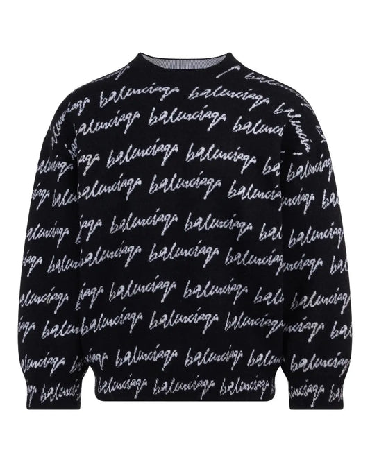Balenciaga scribble all-over logo sweater Balenciaga