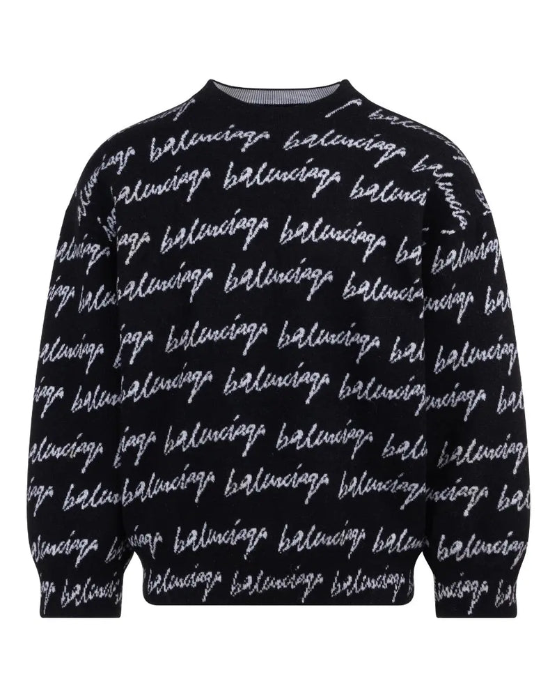 Balenciaga scribble all-over logo sweater thumbnail