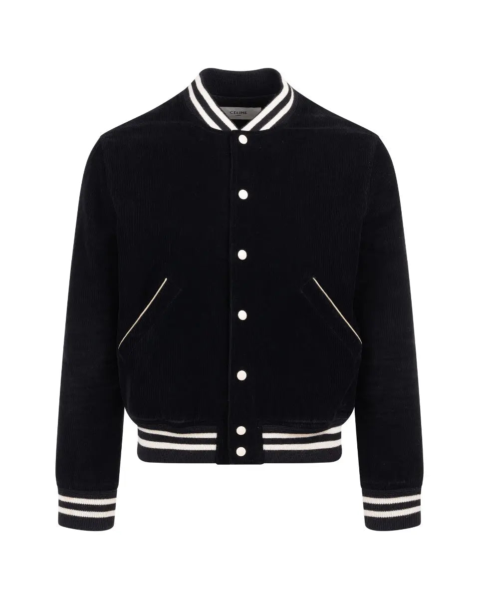 Celine back-patch corduroy teddy jacket
