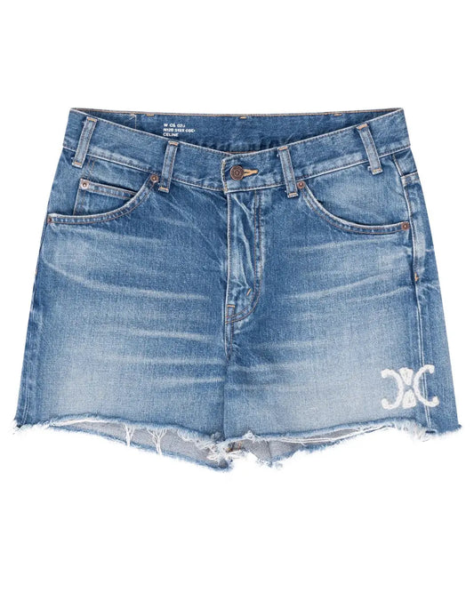 Celine Skate washed denim shorts Celine