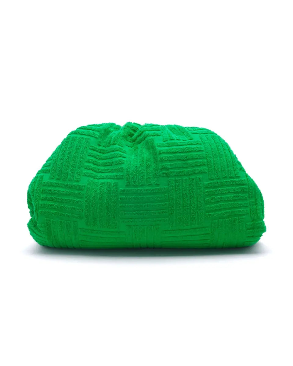 Bottega Veneta green towel jacquard teen pouch bag