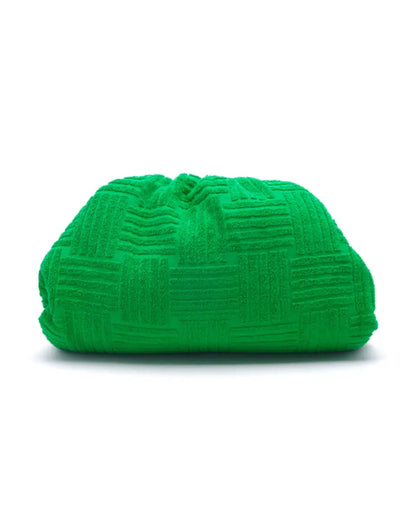 Bottega Veneta green towel jacquard teen pouch bag Bottega Veneta