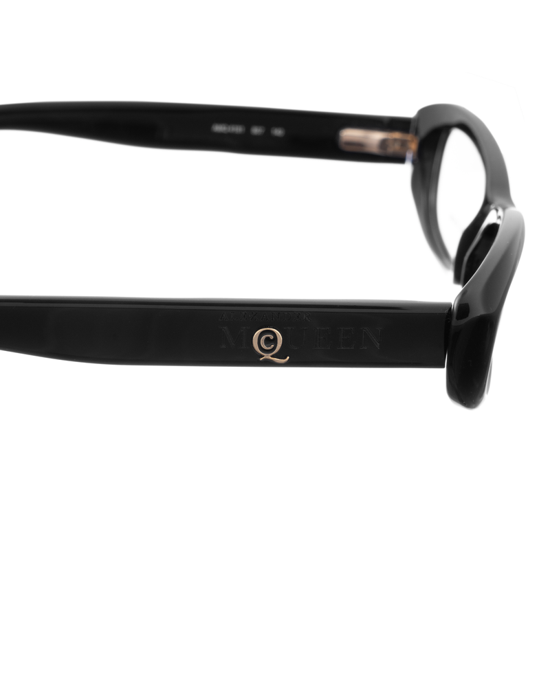 Alexander McQueen Black Classic Cat-Eye glasses thumbnail