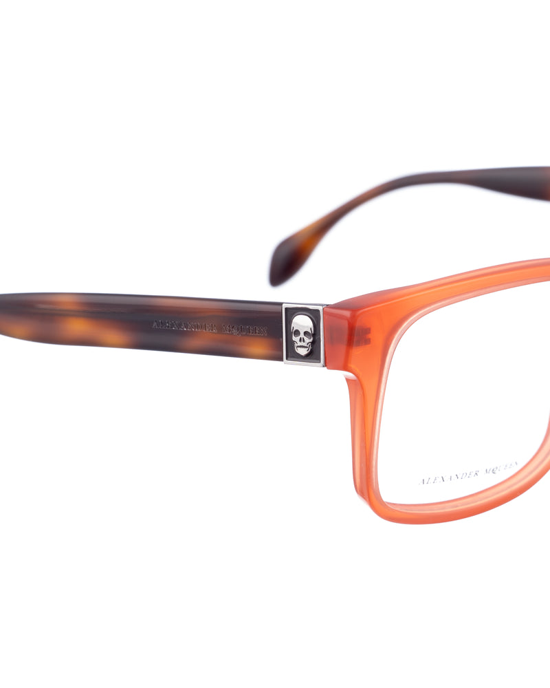Alexander McQueen 00s Bold Nerdy Havana and Orange Glasses thumbnail