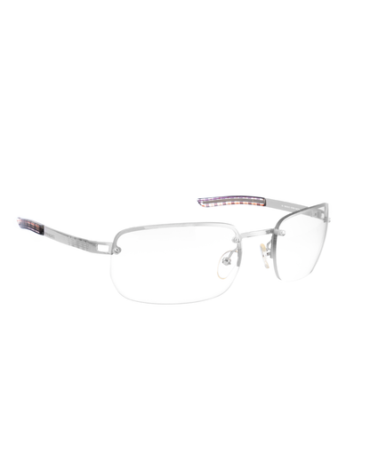 Burberry 00s Silver Checked Rectangle Sunglasses Burberry