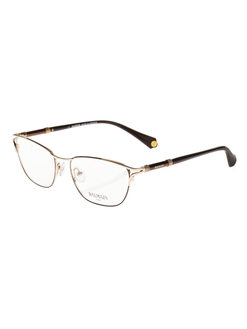 Balmain Brown/Gold Oval glasses Balmain