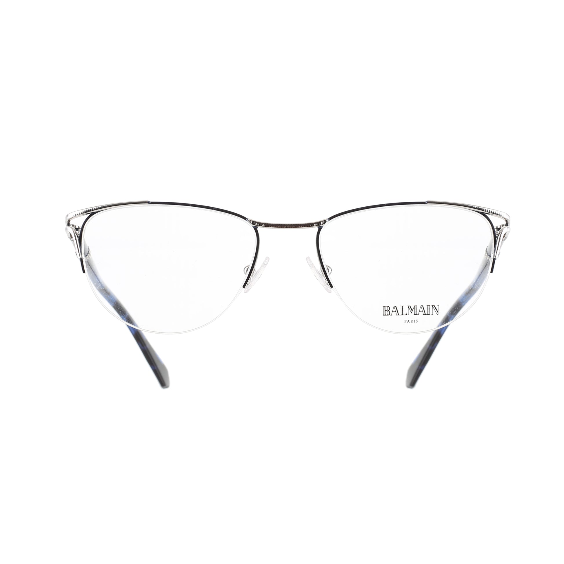 Balmain ’00s Dark Blue & Silver Oval Glasses Balmain