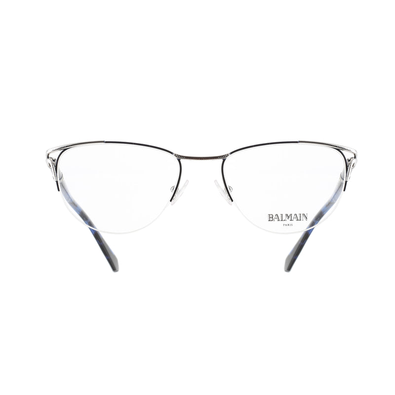 Balmain ’00s Dark Blue & Silver Oval Glasses thumbnail