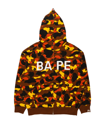 BAPE Orange Camo Rhinestone Logo Full Zip Hoodie