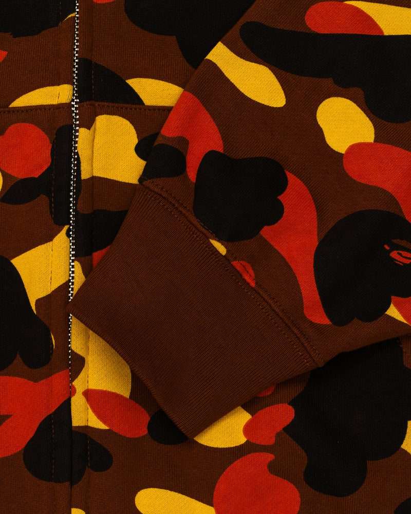 BAPE Orange Camo Rhinestone Logo Full Zip Hoodie thumbnail