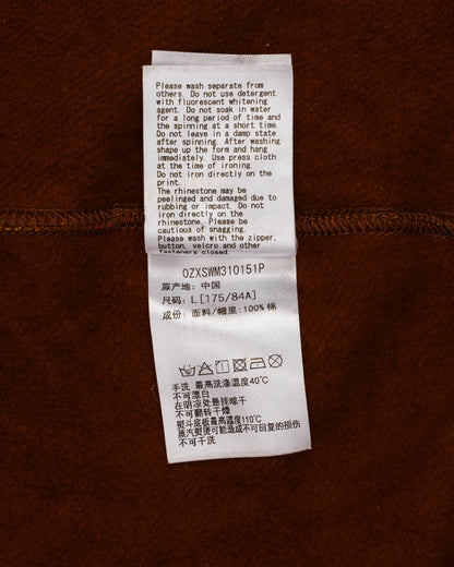 BAPE Orange Camo Rhinestone Logo Full Zip Hoodie