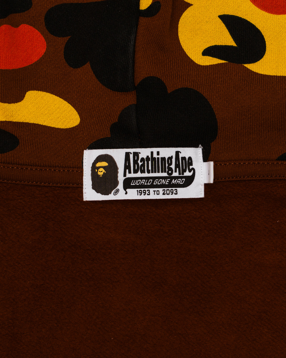 BAPE Orange Camo Rhinestone Logo Full Zip Hoodie