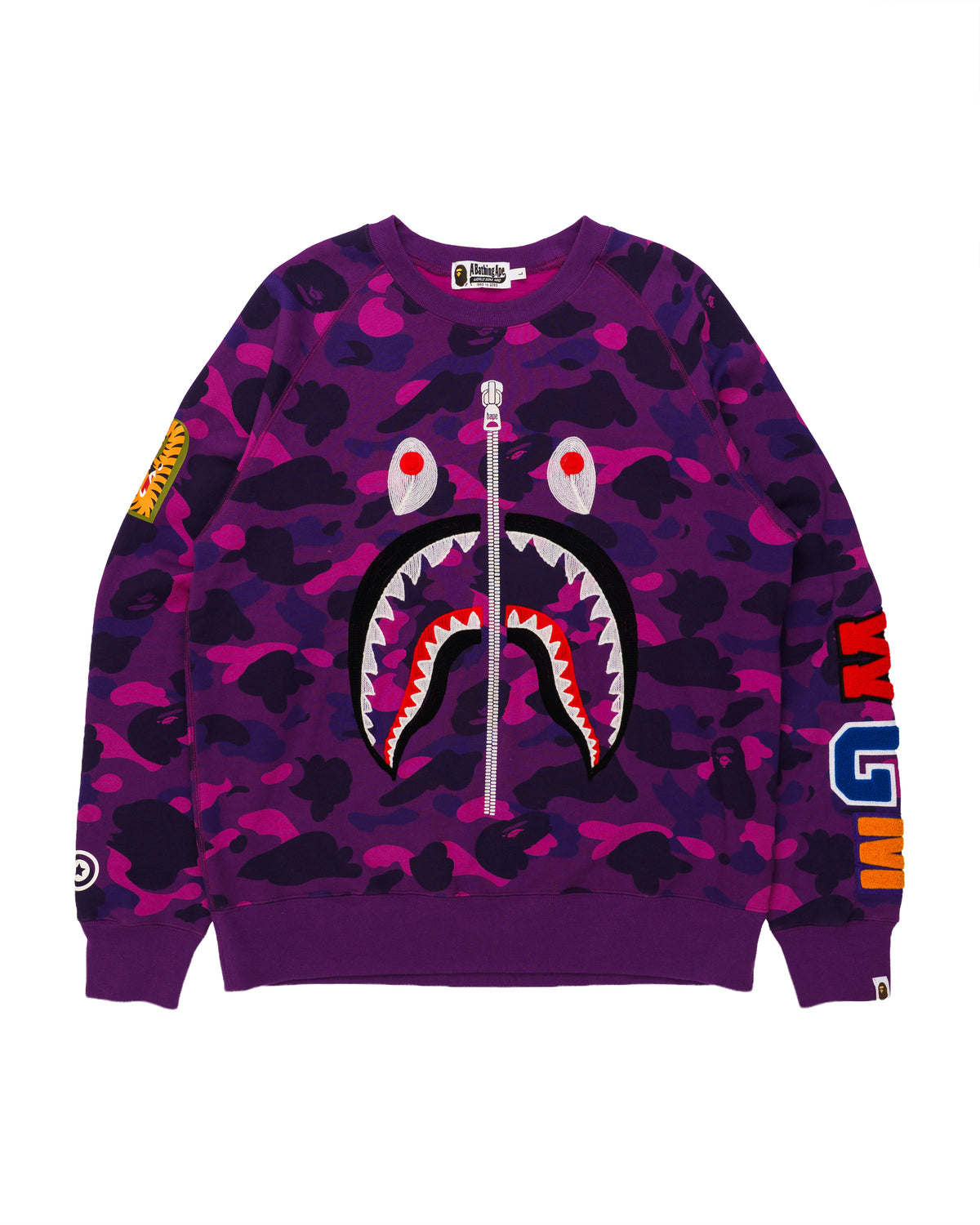 BAPE Shark Crewneck purple camo