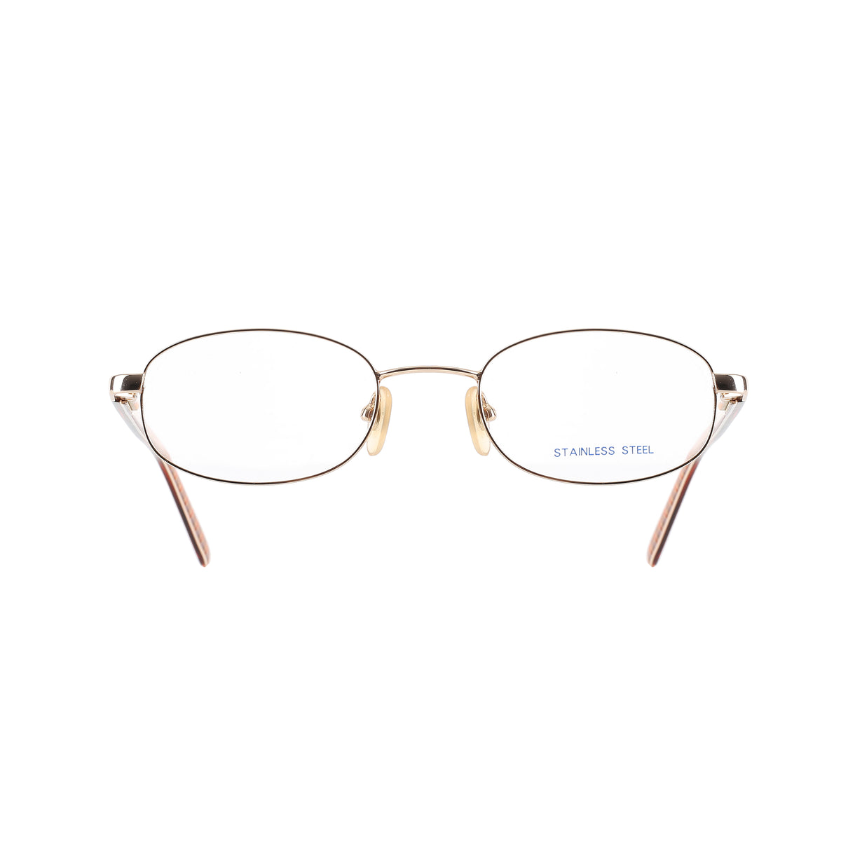 Burberry ’90s Check Brown Gold Oval Frame Glasses