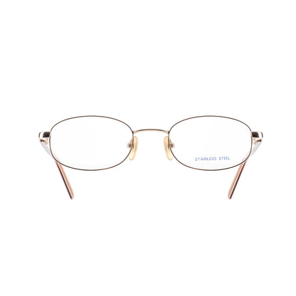Burberry ’90s Check Brown Gold Oval Frame Glasses Burberry