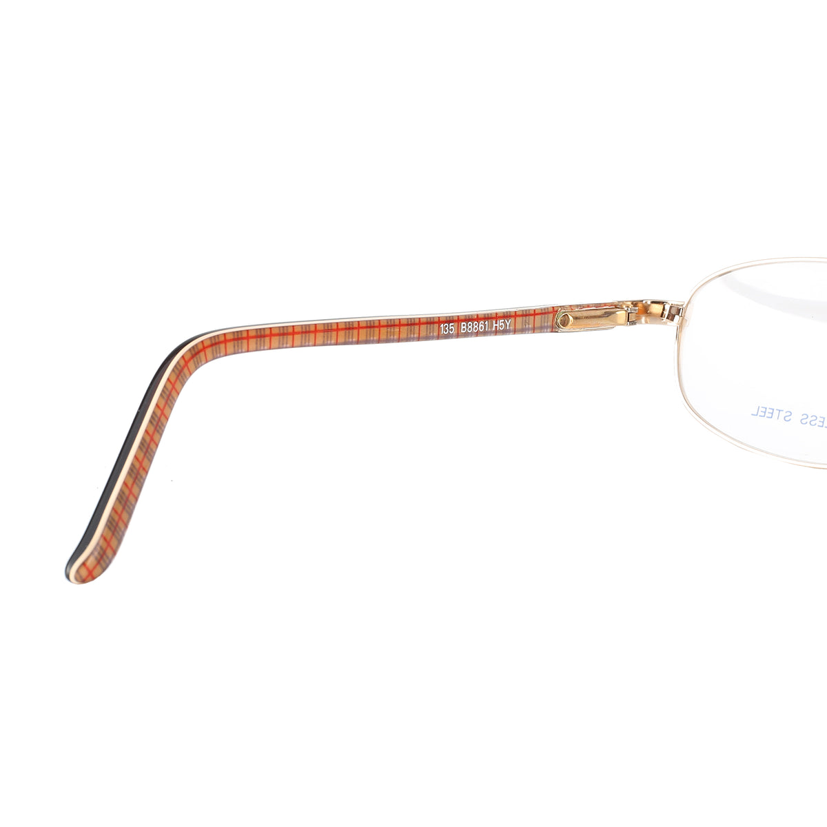 Burberry ’90s Check Brown Gold Oval Frame Glasses