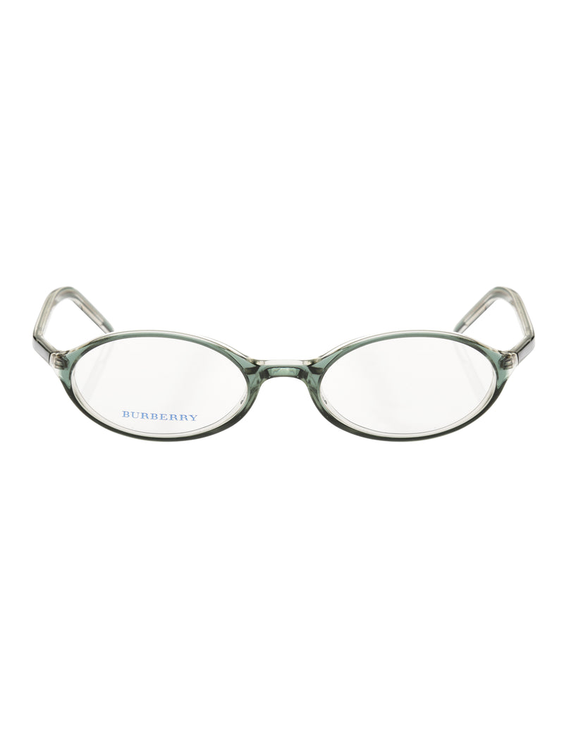 Burberry ’90s Bottle Green Oval Glasses thumbnail