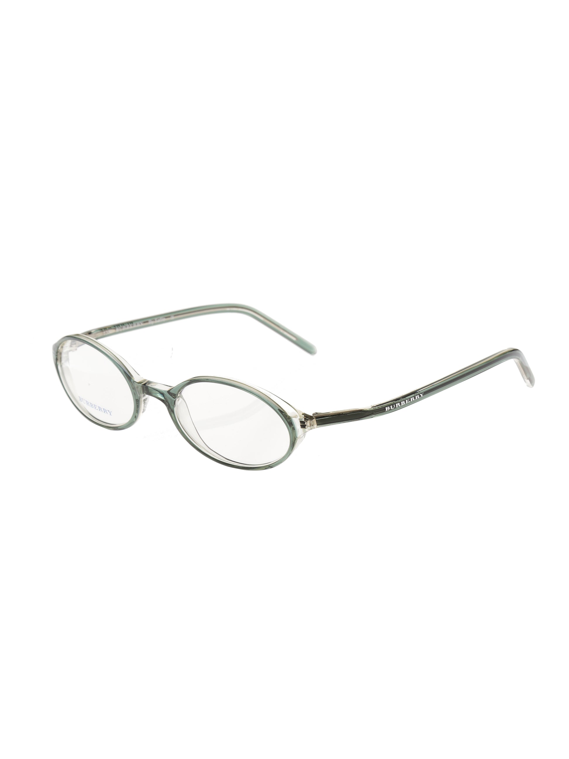 Burberry ’90s Bottle Green Oval Glasses Burberry
