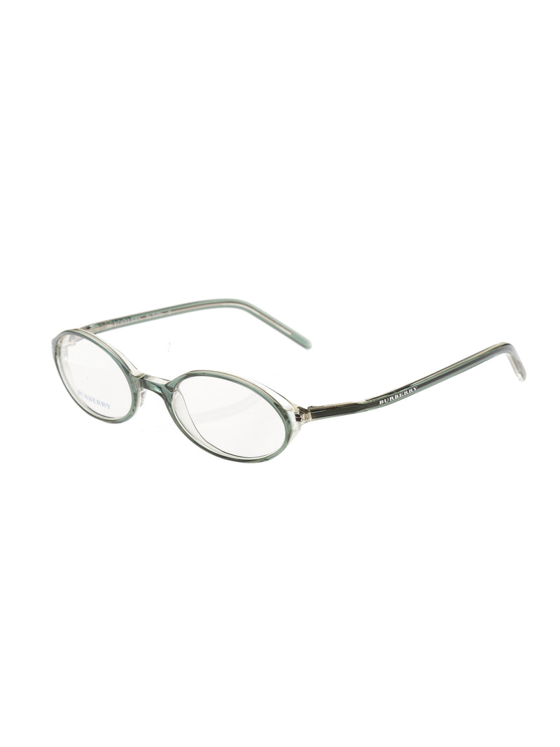 Burberry ’90s Bottle Green Oval Glasses Burberry