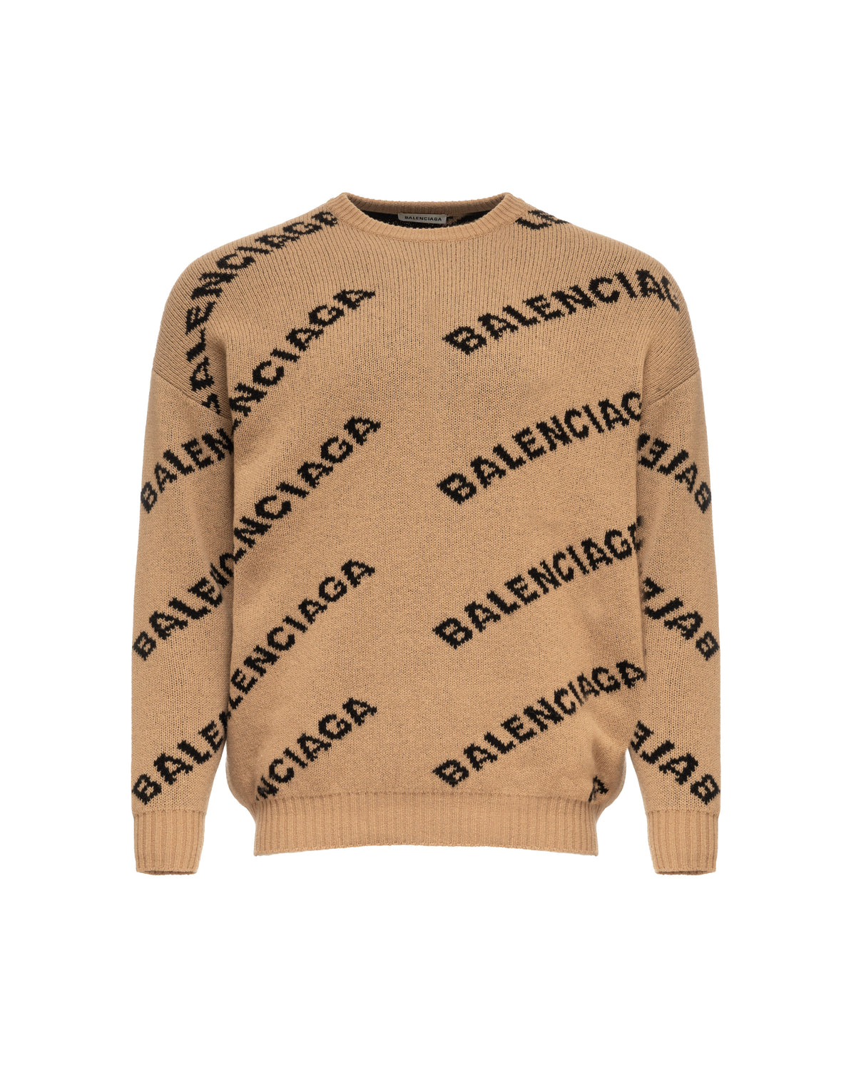 Balenciaga brown all-over logo sweater