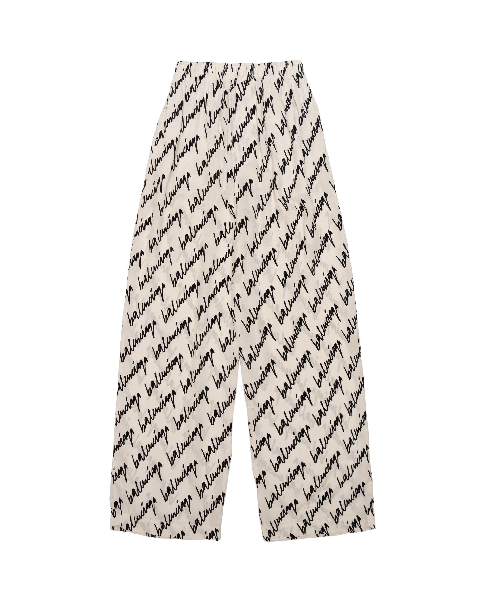 Balenciaga logo jacquard satin trousers