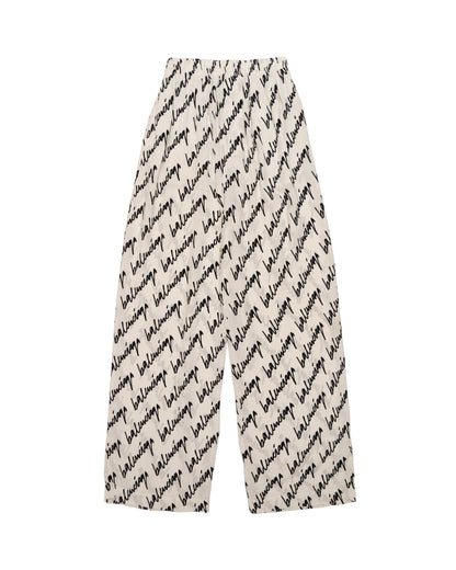 Balenciaga logo jacquard satin trousers