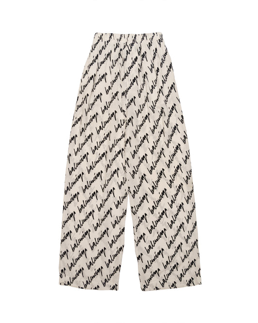 Balenciaga logo jacquard satin trousers