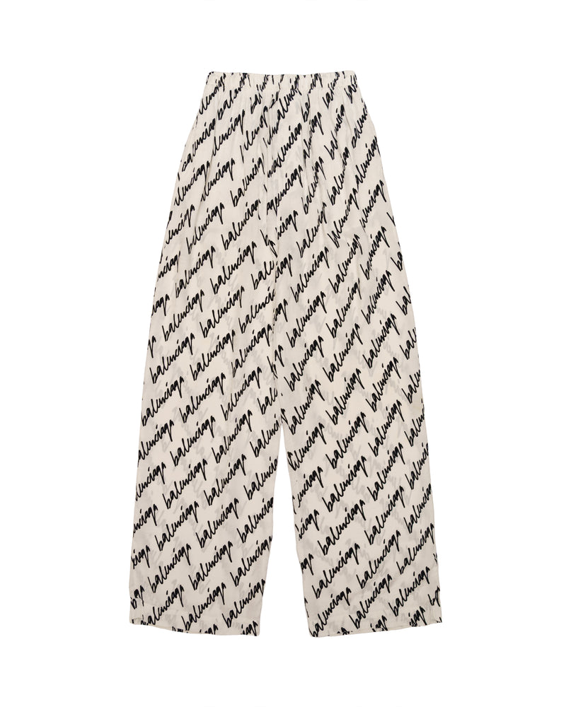 Balenciaga logo jacquard satin trousers