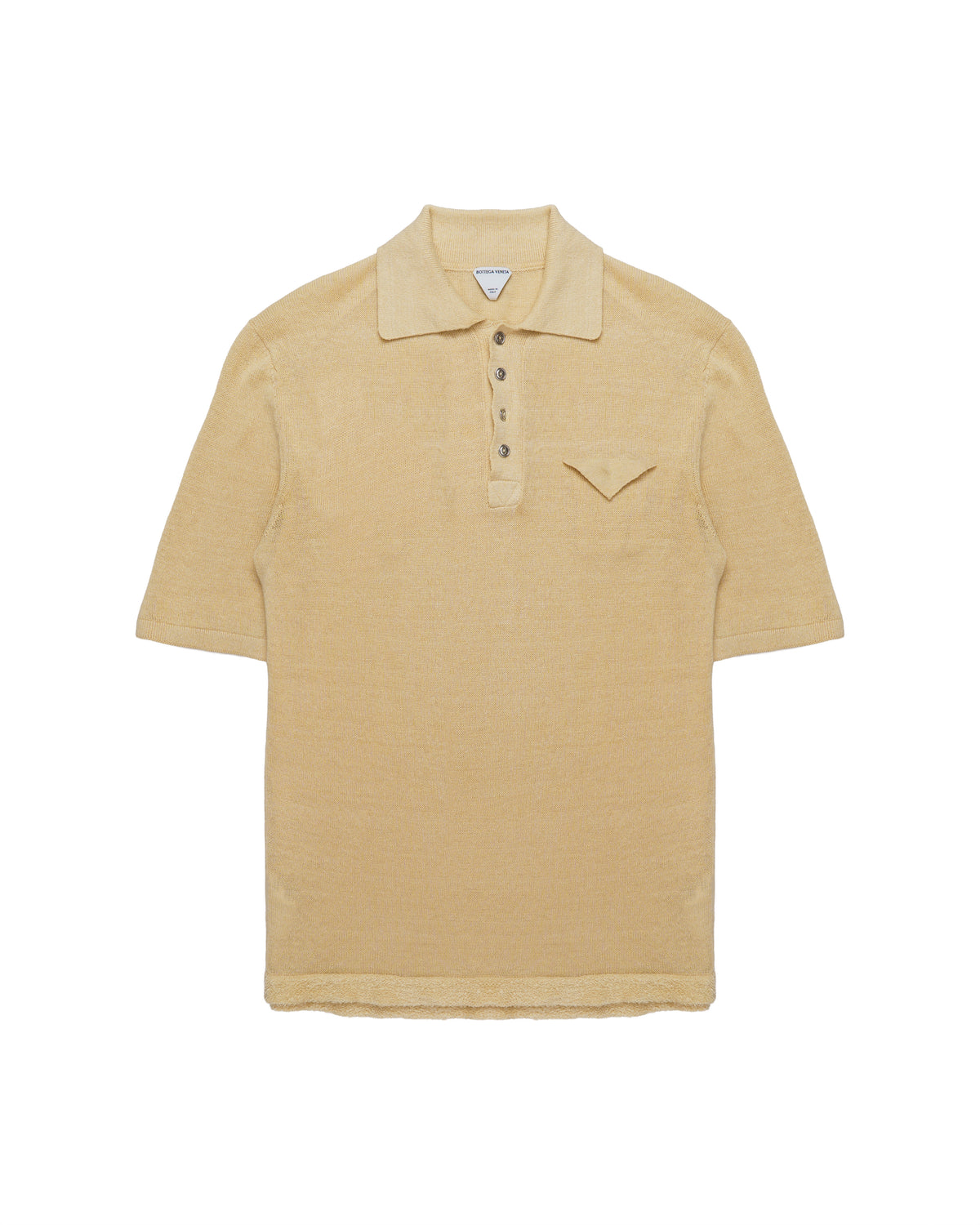 Bottega Veneta Fine Knit Linen Polo Shirt